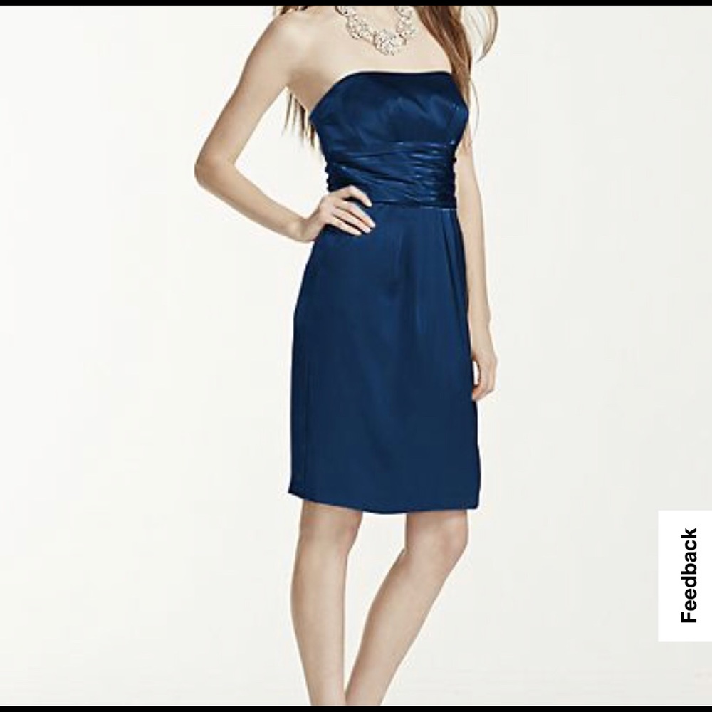 Short Navy Blue Bridemaid’s dress